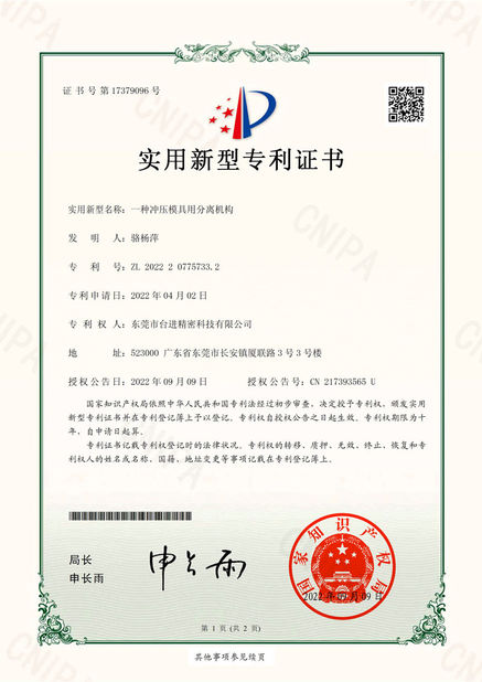 الصين Guangdong Taijin Semiconductor Technology Co., Ltd الشهادات
